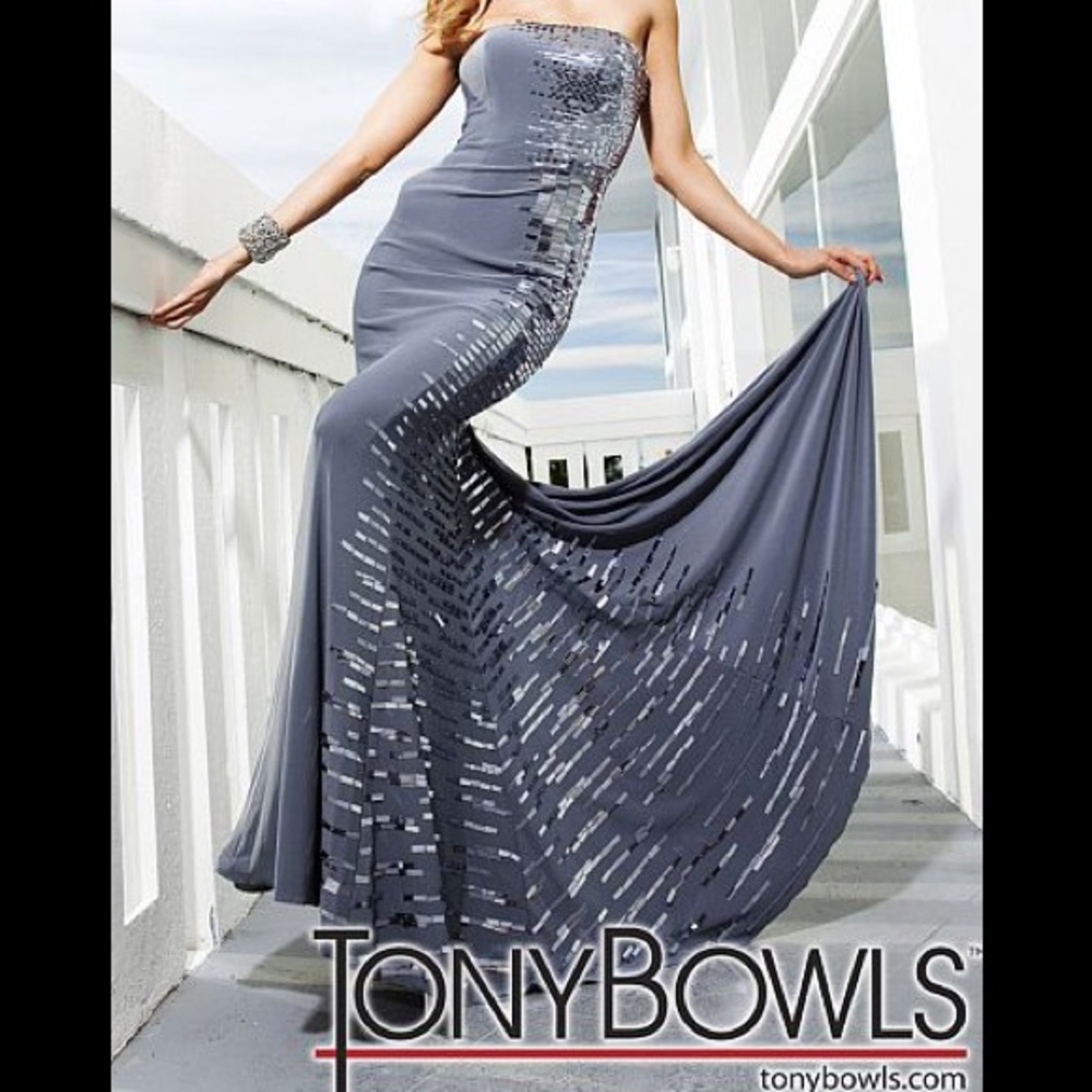 Tony Bowls Sequin Jersey Gown in Black